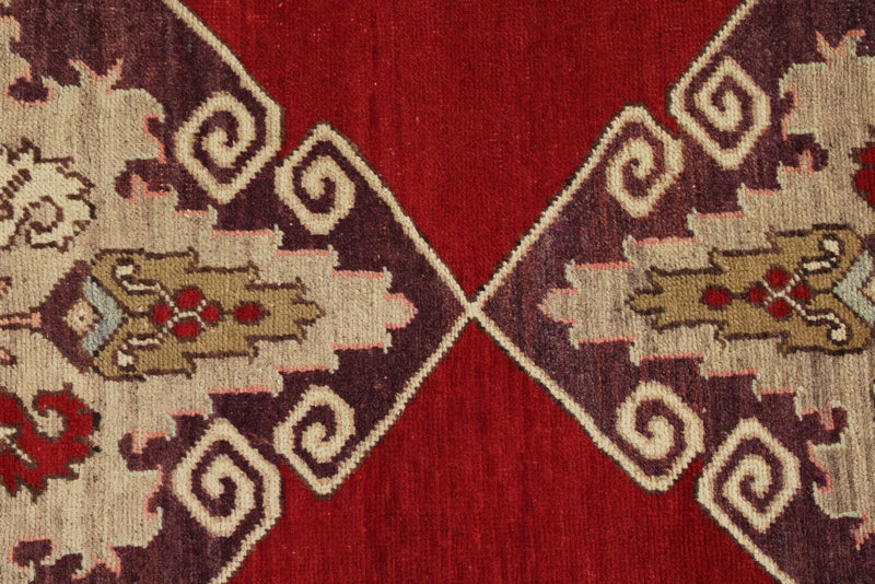 4x11 Red and Ivory Turkish Tribal Runner