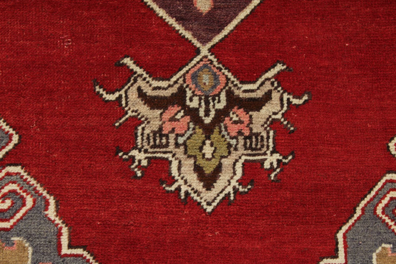4x11 Red and Ivory Turkish Tribal Runner