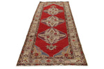 4x11 Red and Ivory Turkish Tribal Runner