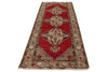 4x11 Red and Ivory Turkish Tribal Runner