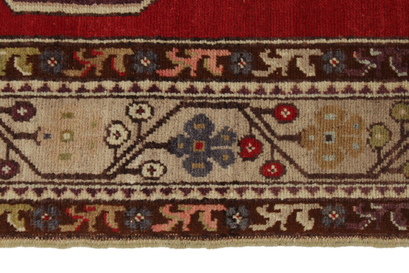 4x11 Red and Ivory Turkish Tribal Runner