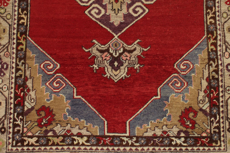 4x11 Red and Ivory Turkish Tribal Runner