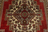 7x12 Red and Ivory Turkish Tribal Rug