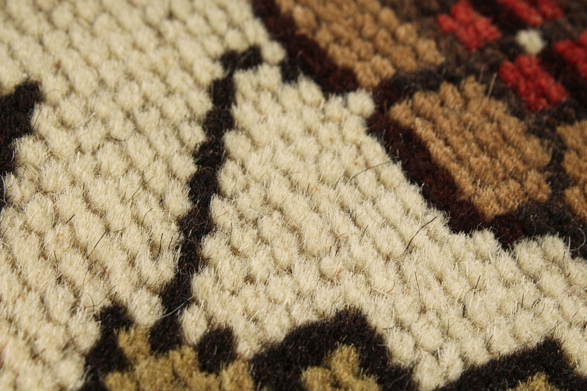 7x12 Red and Ivory Turkish Tribal Rug