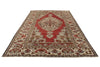 7x12 Red and Ivory Turkish Tribal Rug