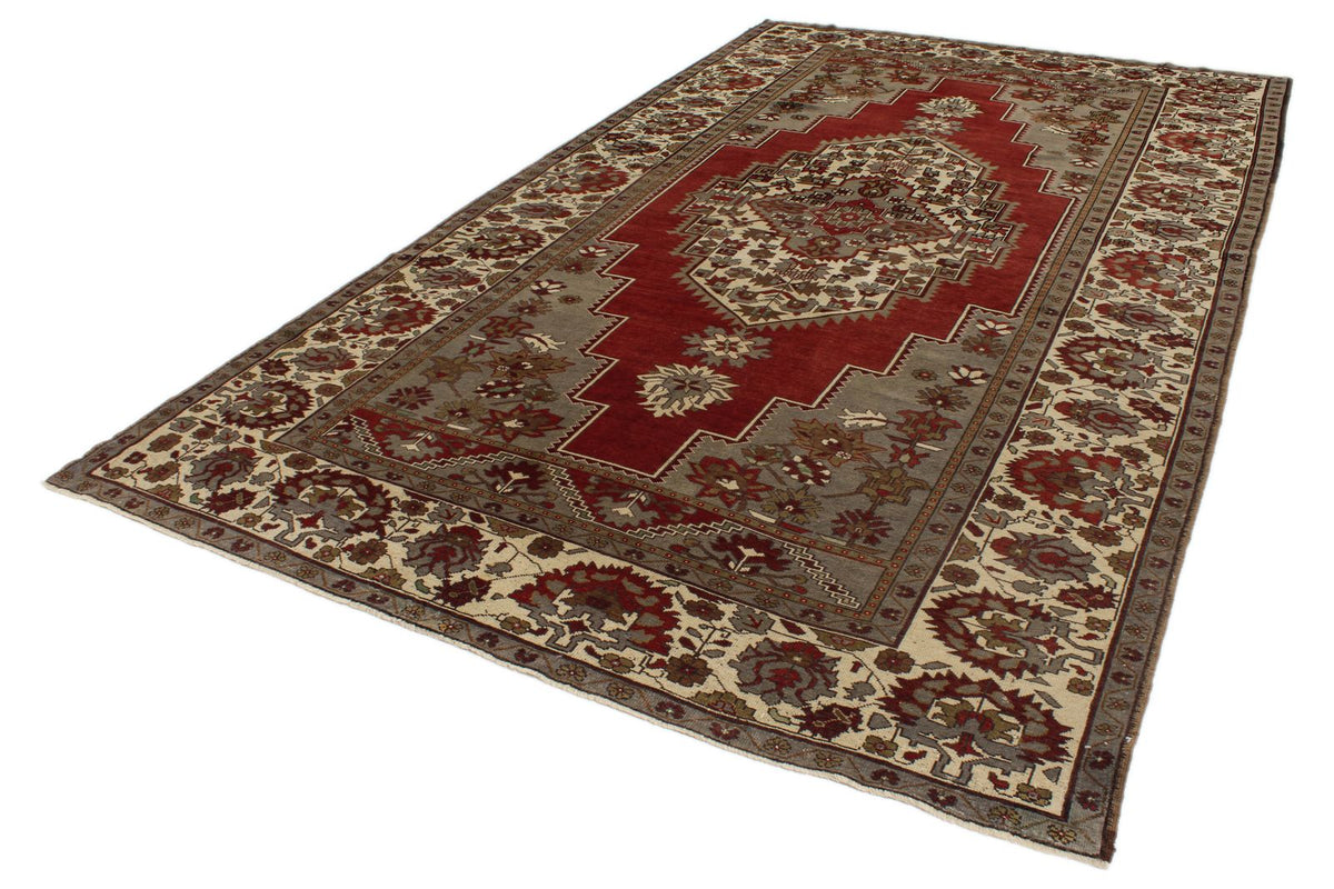 7x12 Red and Ivory Turkish Tribal Rug