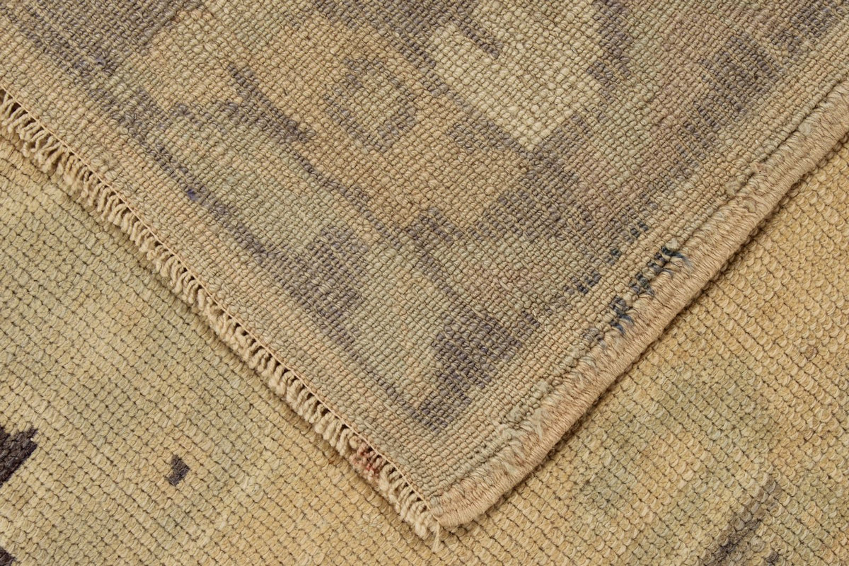 5x13 Ivory and Green Turkish Tribal Runner
