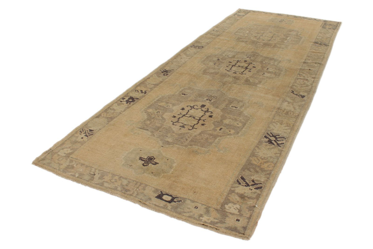 5x13 Ivory and Green Turkish Tribal Runner