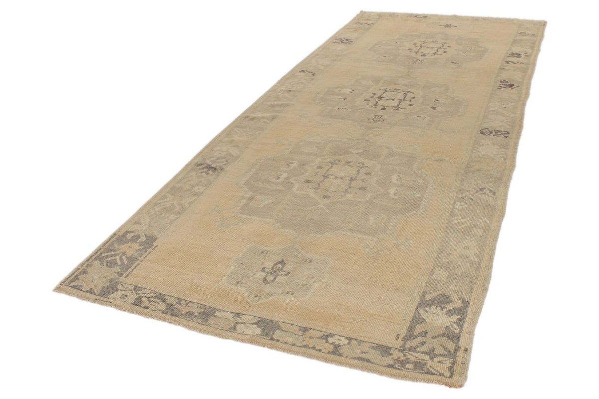 5x13 Ivory and Green Turkish Tribal Runner