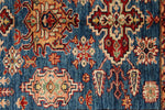 4x6 Blue and Beige Kazak Tribal Rug