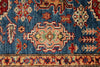 4x6 Blue and Beige Kazak Tribal Rug