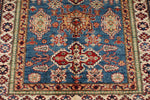 4x6 Blue and Beige Kazak Tribal Rug