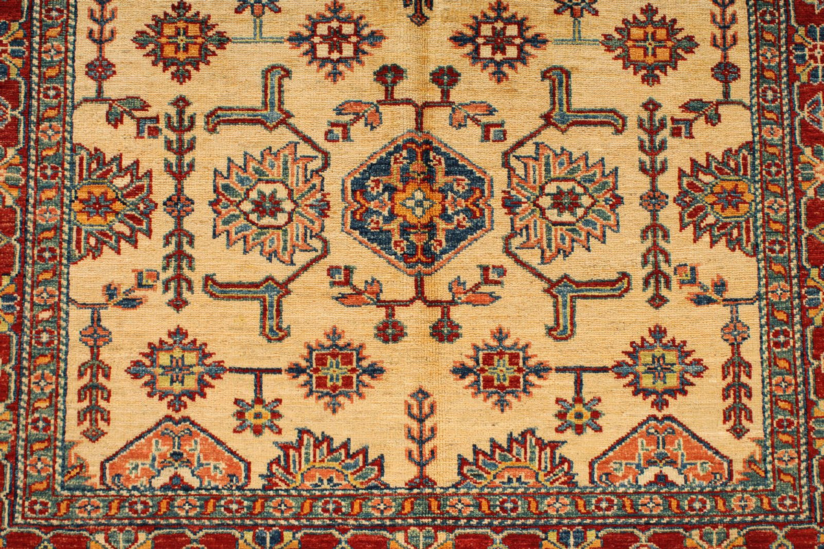 4x6 Red and Beige Kazak Tribal Rug