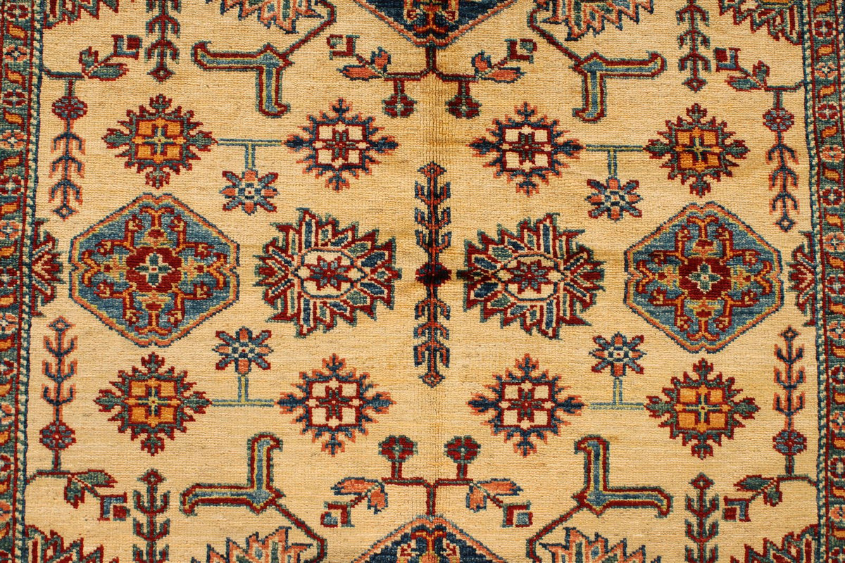 4x6 Red and Beige Kazak Tribal Rug