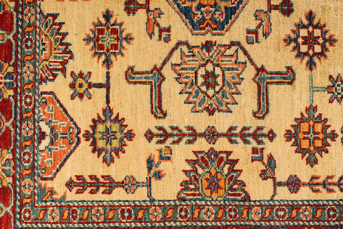 4x6 Red and Beige Kazak Tribal Rug