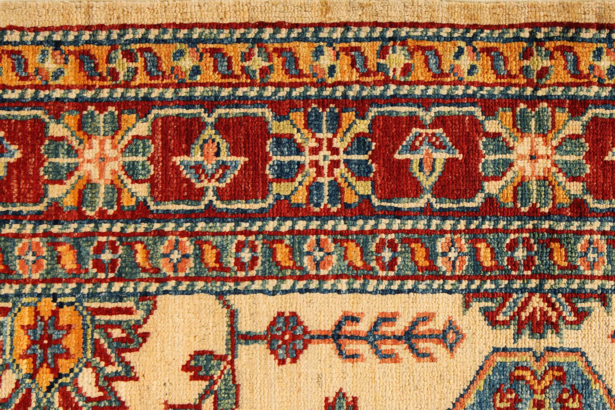 4x6 Red and Beige Kazak Tribal Rug