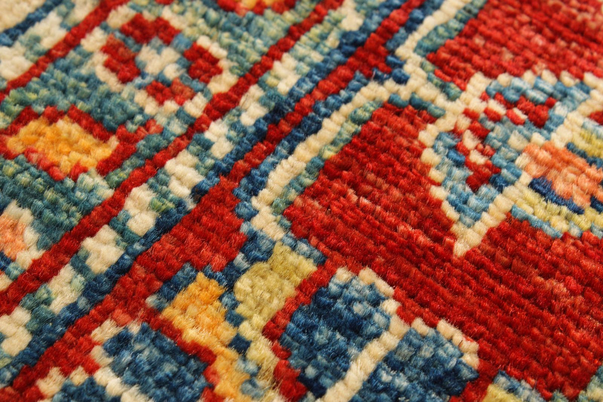 4x6 Red and Beige Kazak Tribal Rug