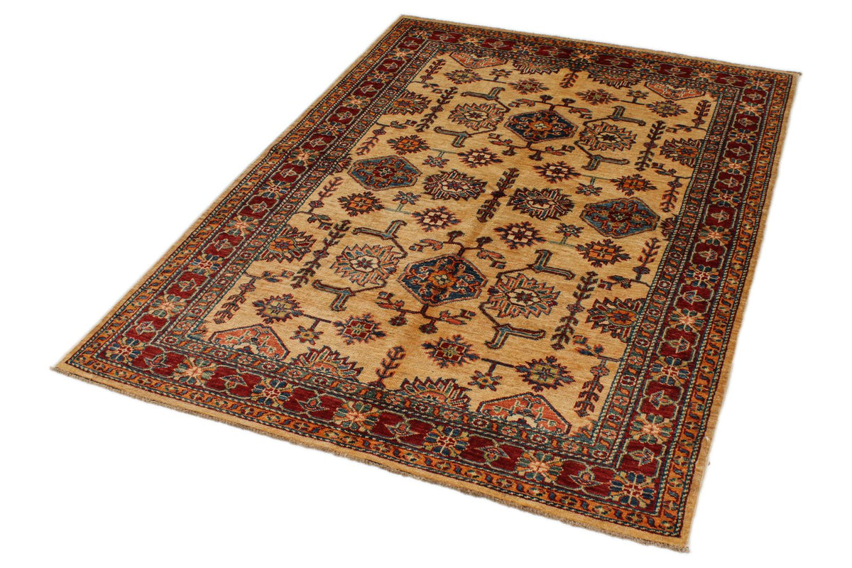 4x6 Red and Beige Kazak Tribal Rug