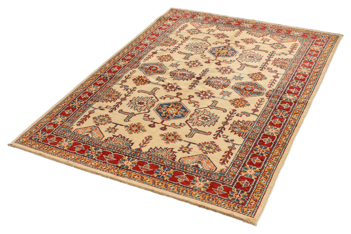 4x6 Red and Beige Kazak Tribal Rug