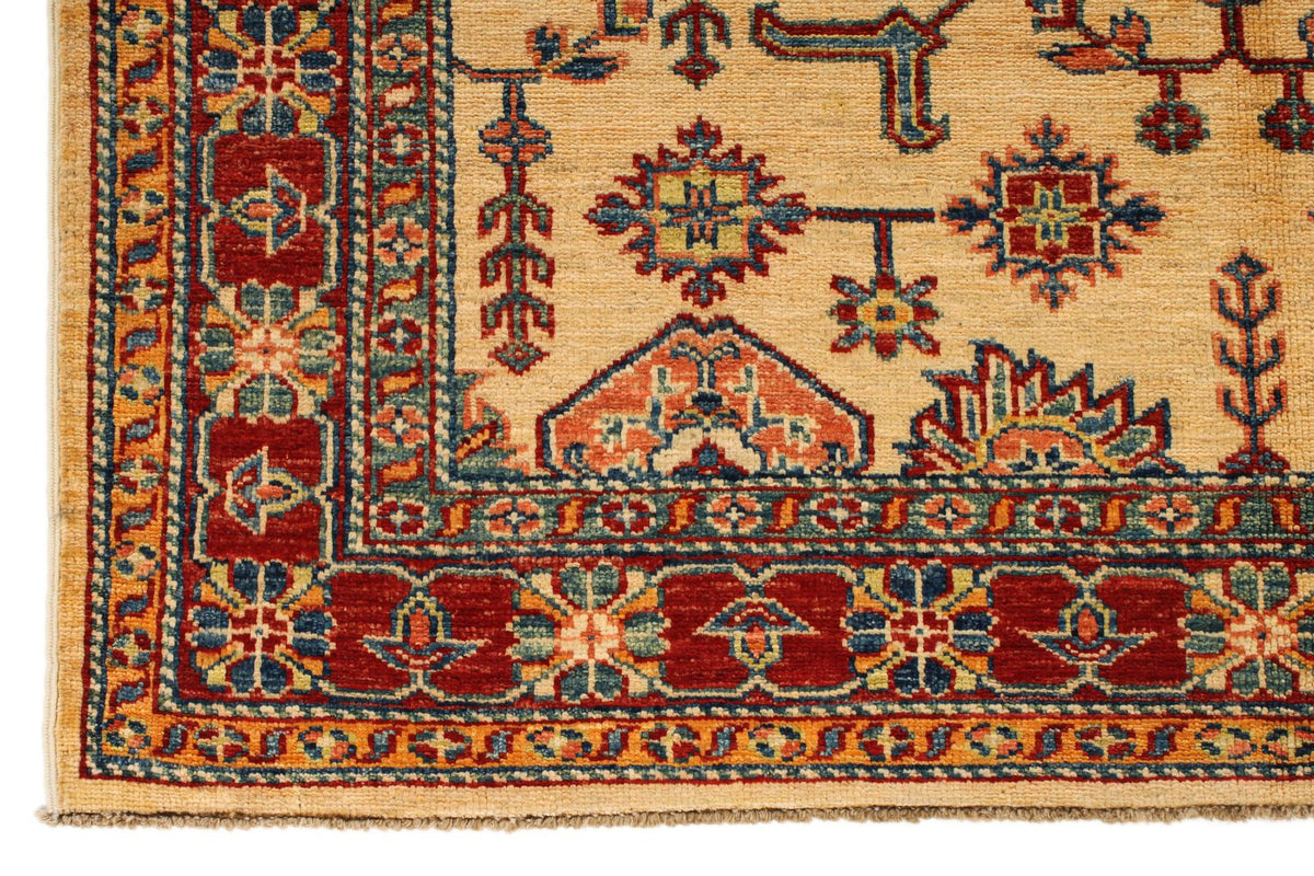 4x6 Red and Beige Kazak Tribal Rug