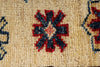 3x5 Ivory and Red Kazak Tribal Rug