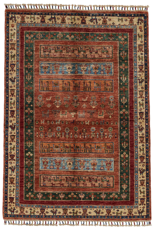 4x6 Multicolor Turkish Tribal Rug
