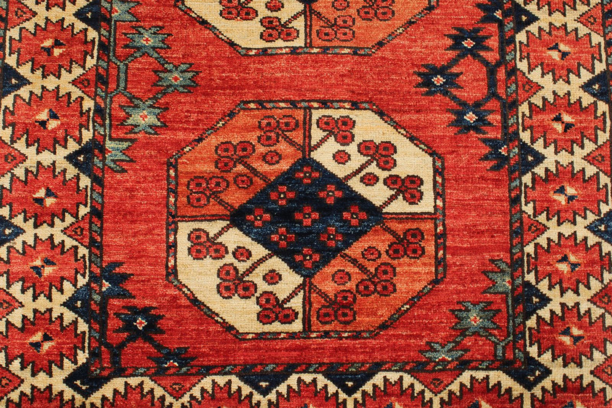 3x10 Red and Ivory Turkish Tribal Runner