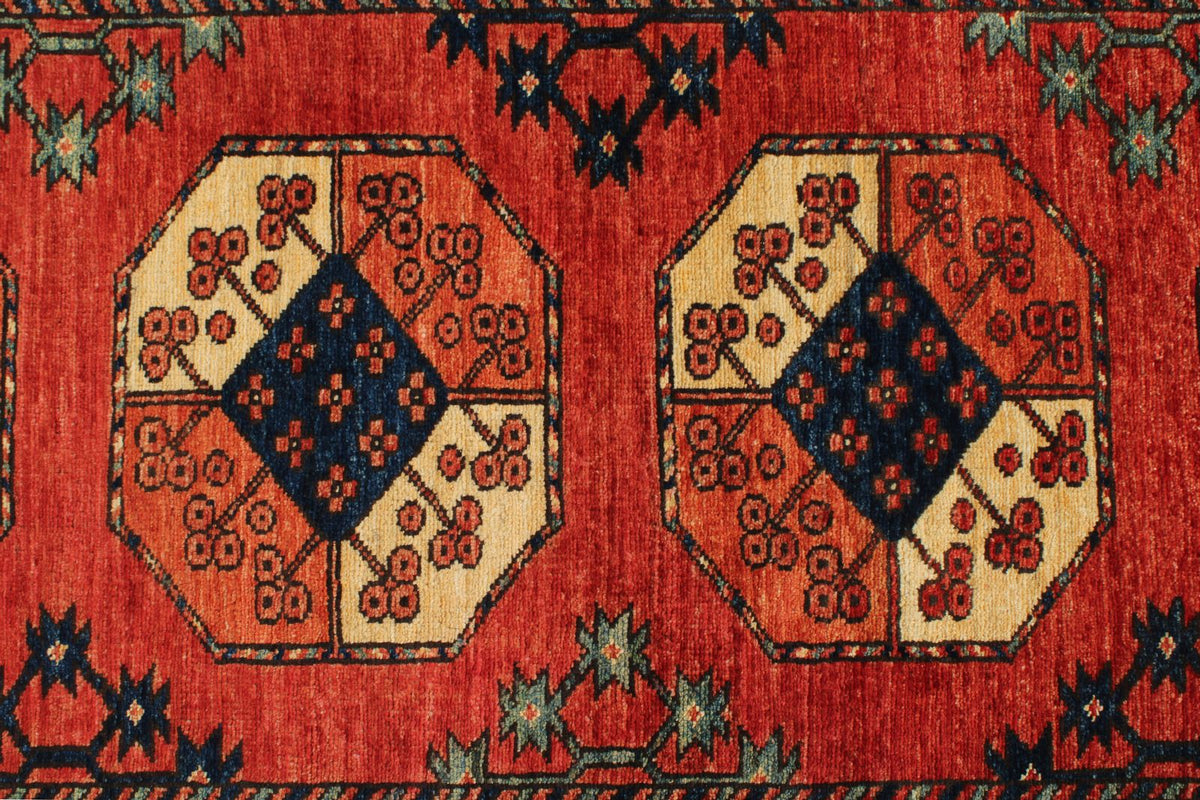 3x10 Red and Ivory Turkish Tribal Runner