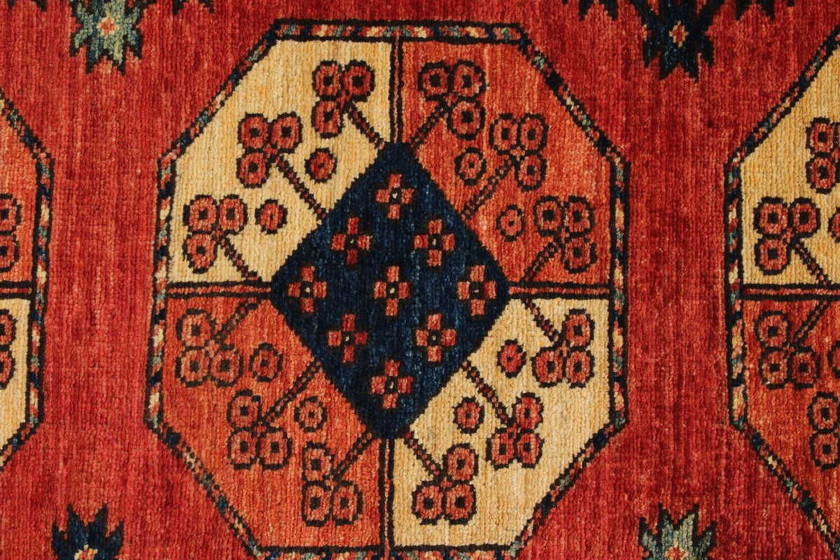 3x10 Red and Ivory Turkish Tribal Runner