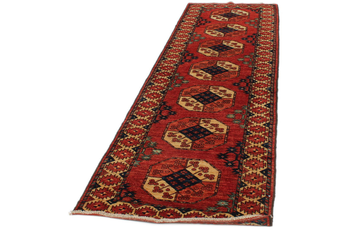 3x10 Red and Ivory Turkish Tribal Runner