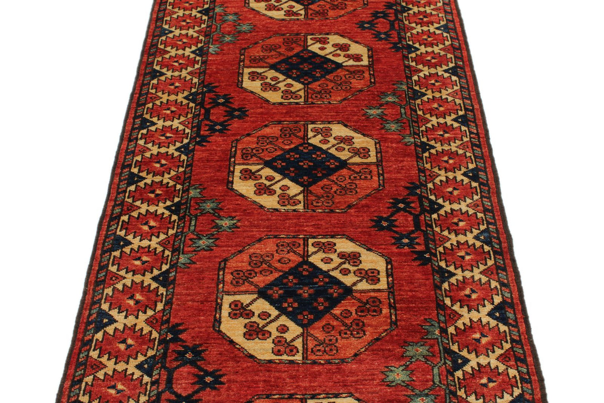 3x10 Red and Ivory Turkish Tribal Runner