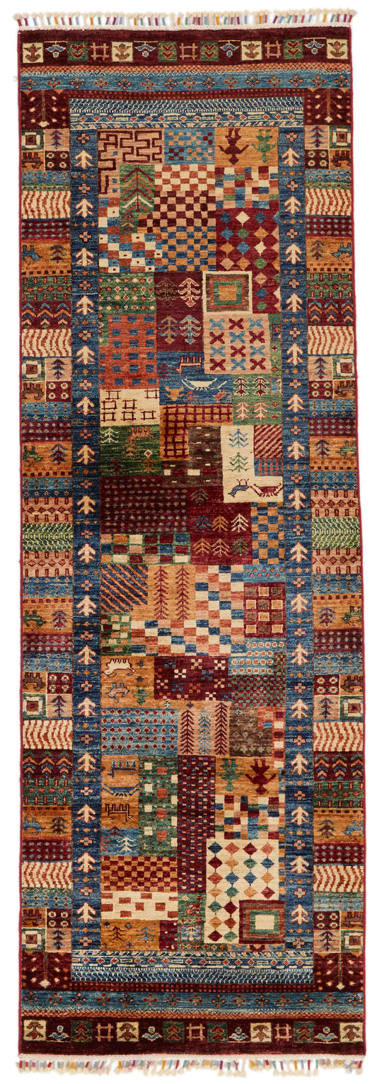 3x8 Multicolor Turkish Tribal Rug