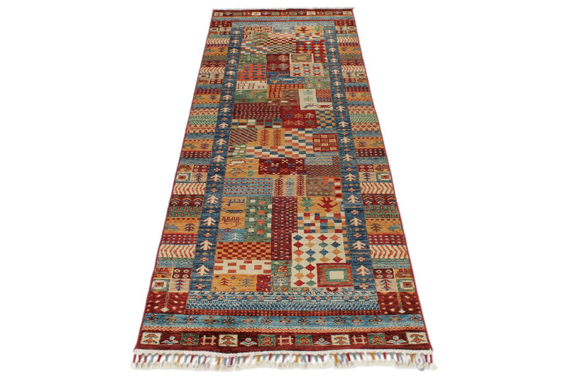 3x8 Multicolor Turkish Tribal Rug