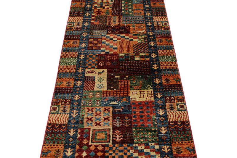 3x8 Multicolor Turkish Tribal Rug
