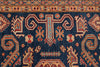 9x12 Navy and Ivory Kazak Tribal Rug