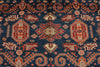 9x12 Navy and Ivory Kazak Tribal Rug