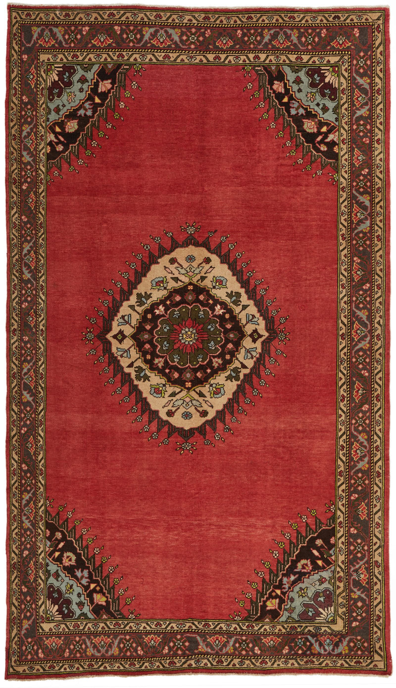 6x11 Red and Multicolor Turkish Tribal Runner