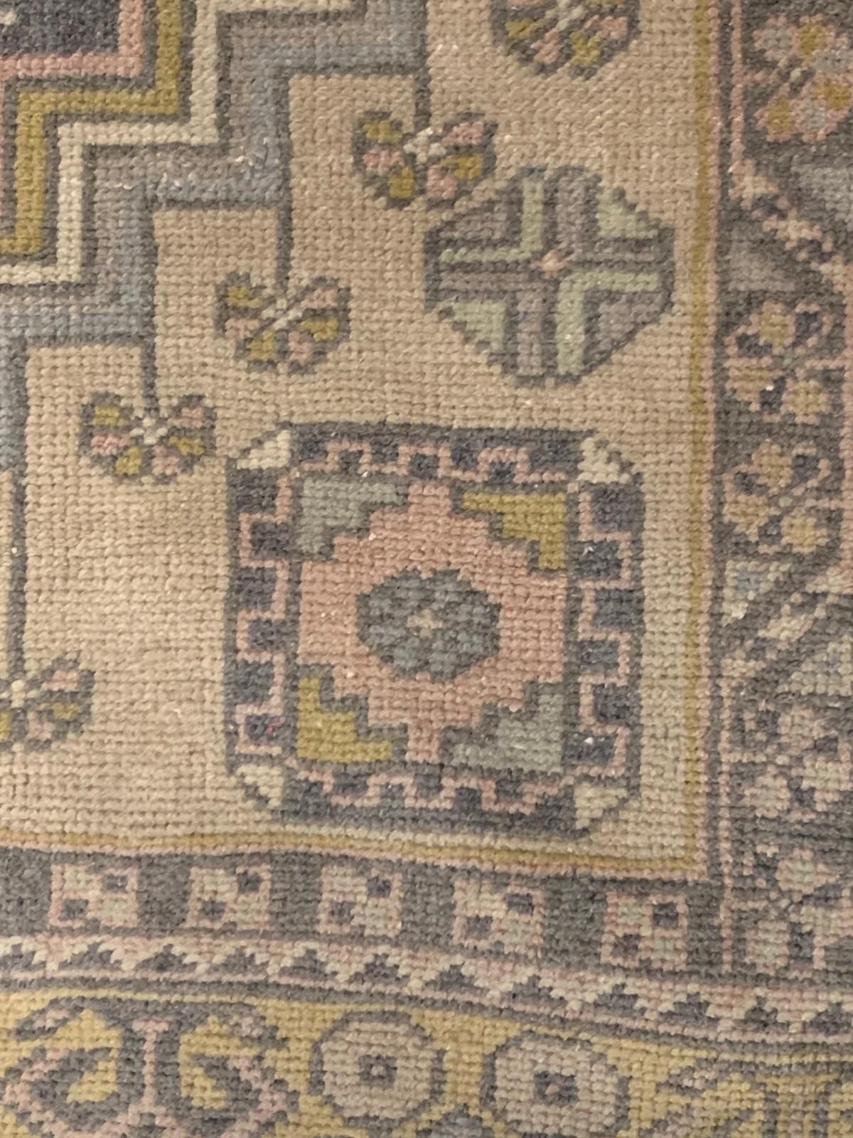 4x7 Blue and Gold Turkish Tribal Rug