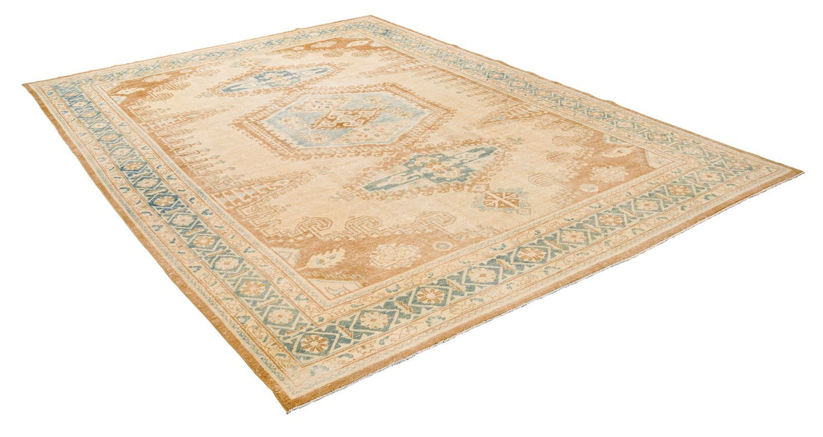 10x14 Beige and Blue Persian Traditional Rug