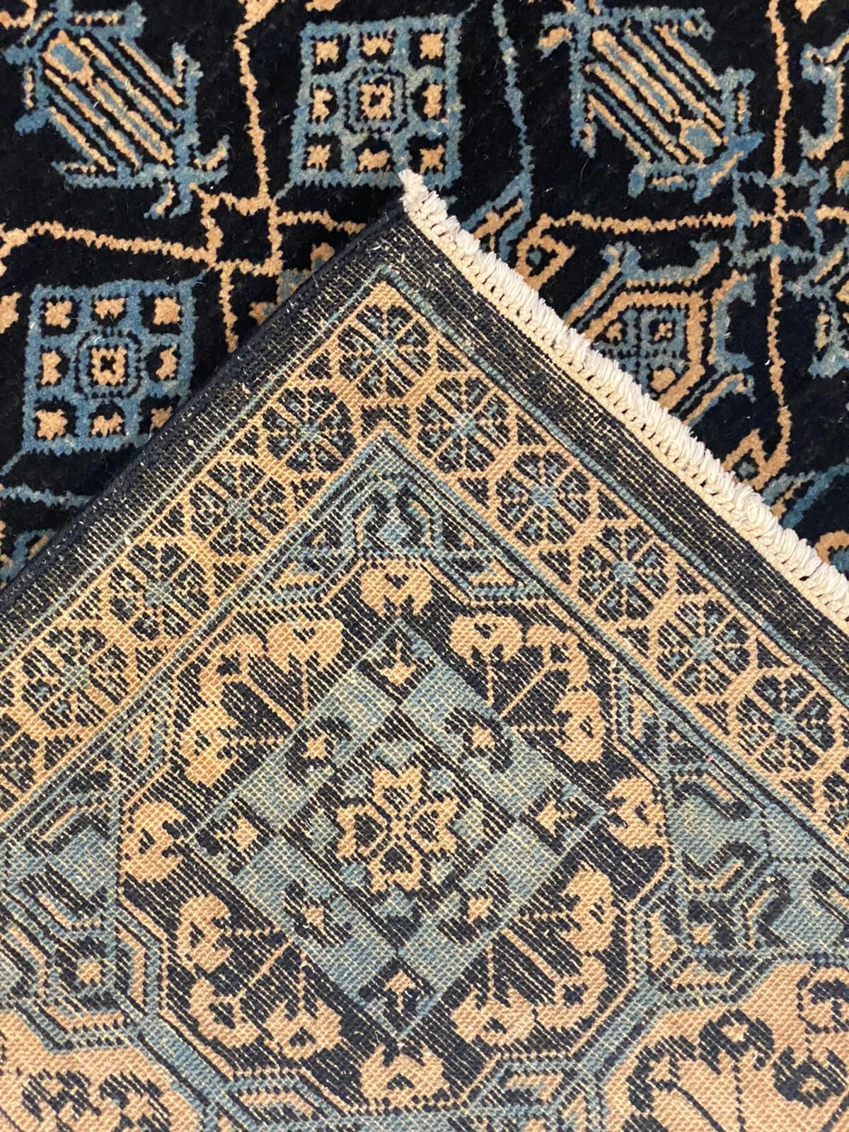6x8 Black and Gold Turkish Tribal Rug