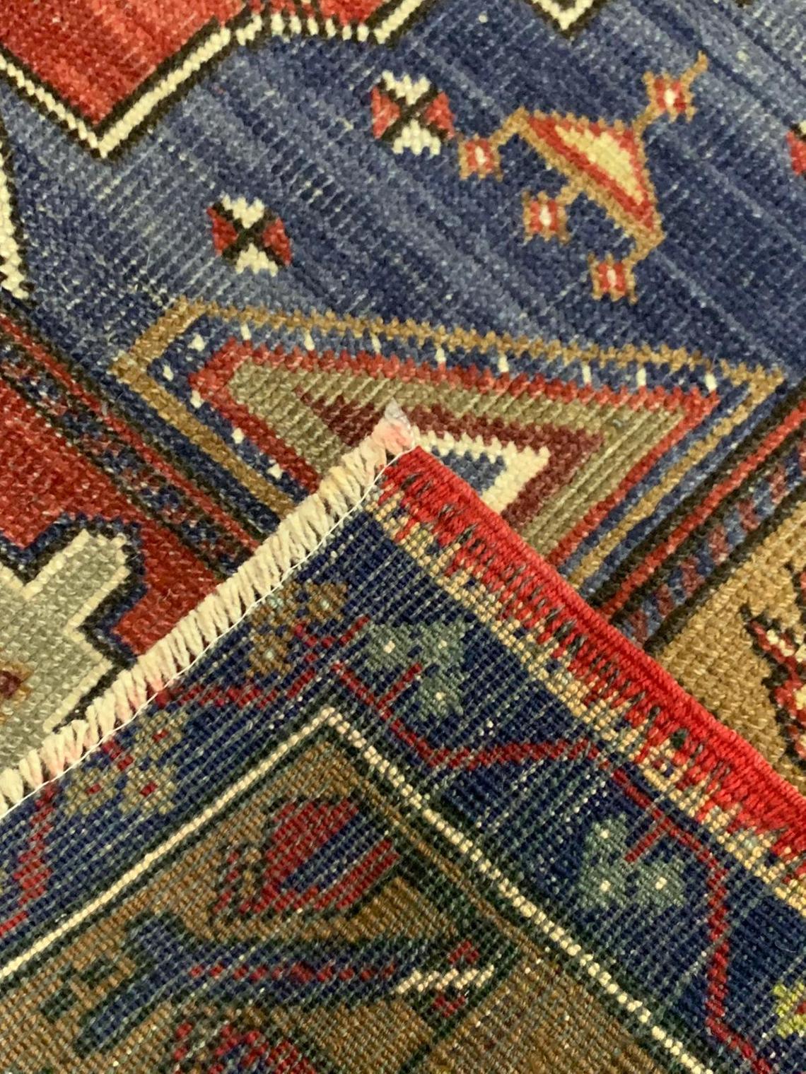 3x5 Red and Green Turkish Tribal Rug