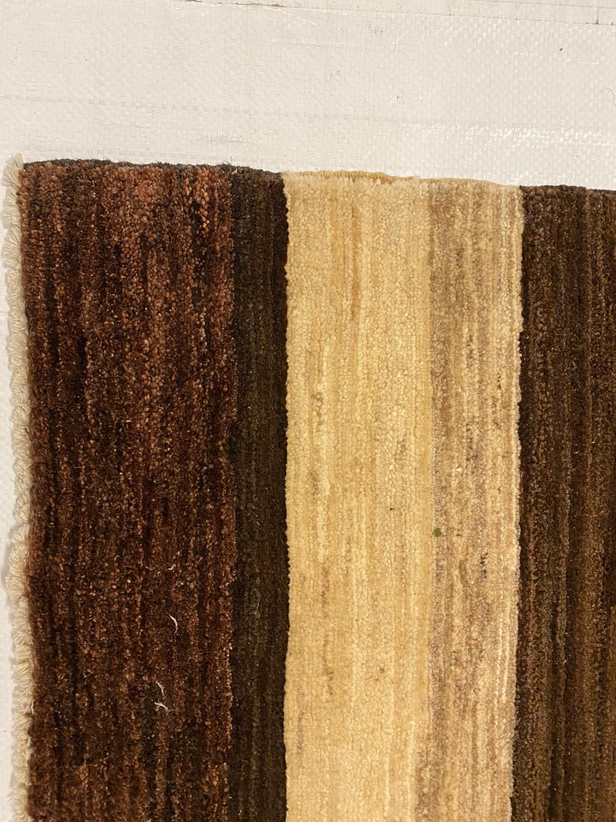 3x8 Brown and Ivory Modern Contemporary Runner