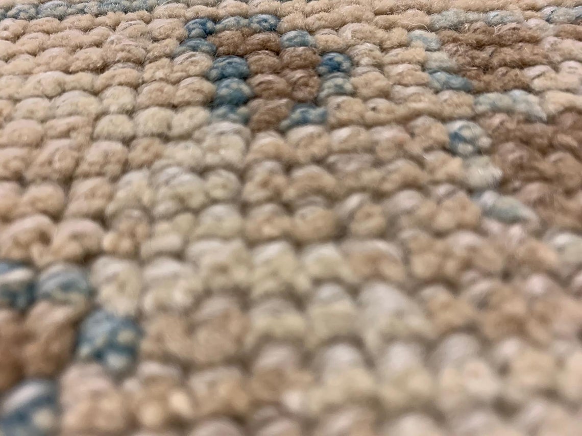 11x18 Blue and Ivory Turkish Oushak Rug