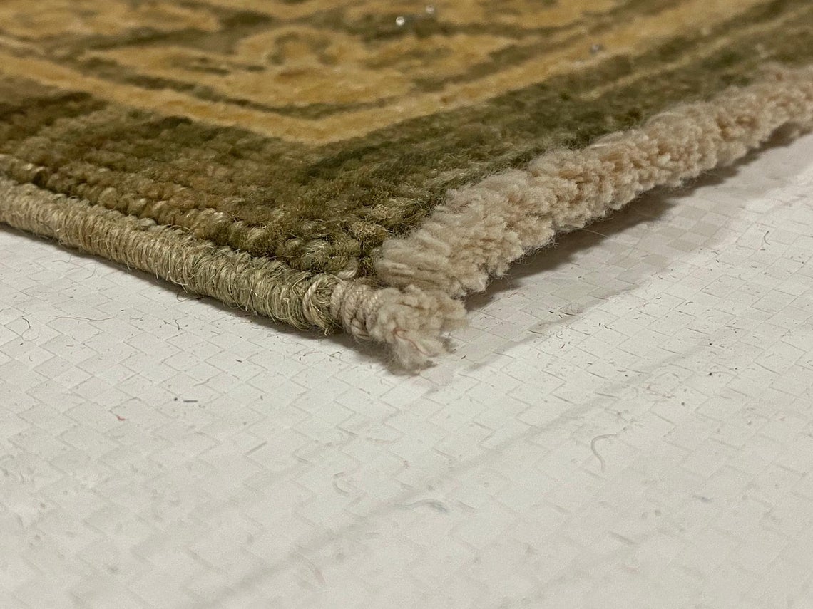 6x8 Green and Gold Turkish Oushak Rug