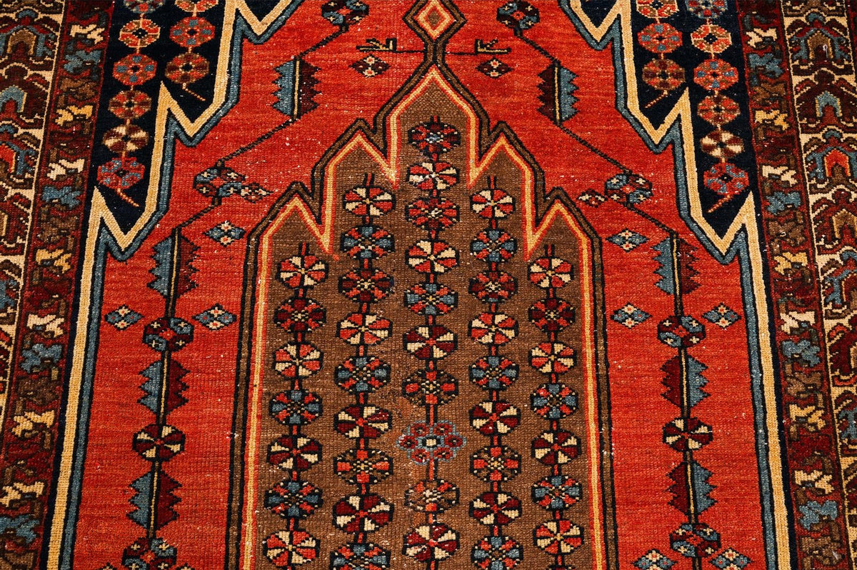 4x6 Brown and Rust Persian Tribal Rug
