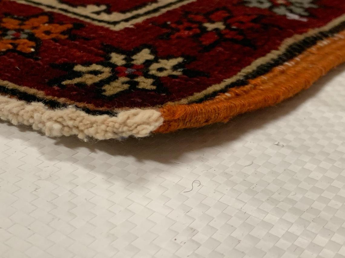 4x7 Red and Ivory Turkish Tribal Rug
