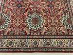 7x10 Beige and Red Turkish Silk Rug