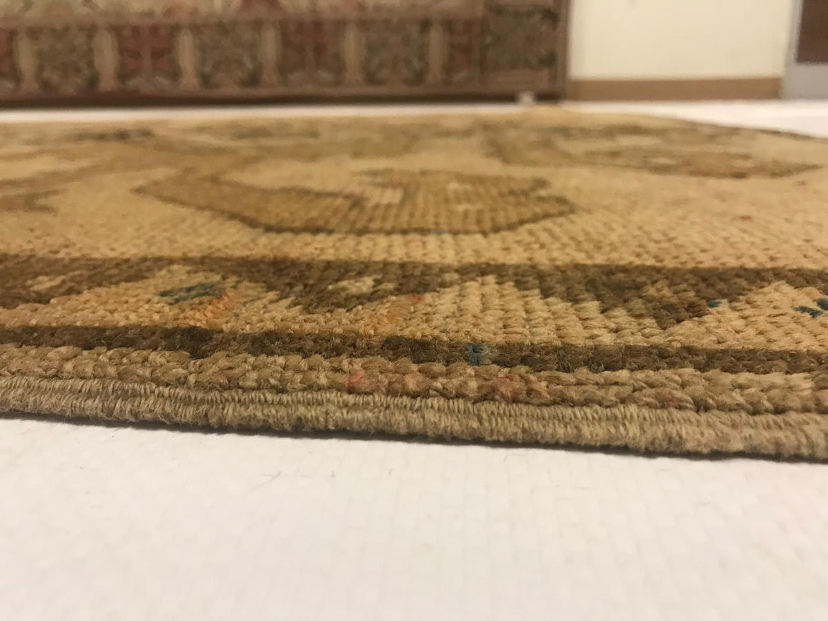 5x11 Beige and Brown Turkish Tribal Runner