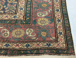 7x10 Navy and Red Turkish Traditional Rug