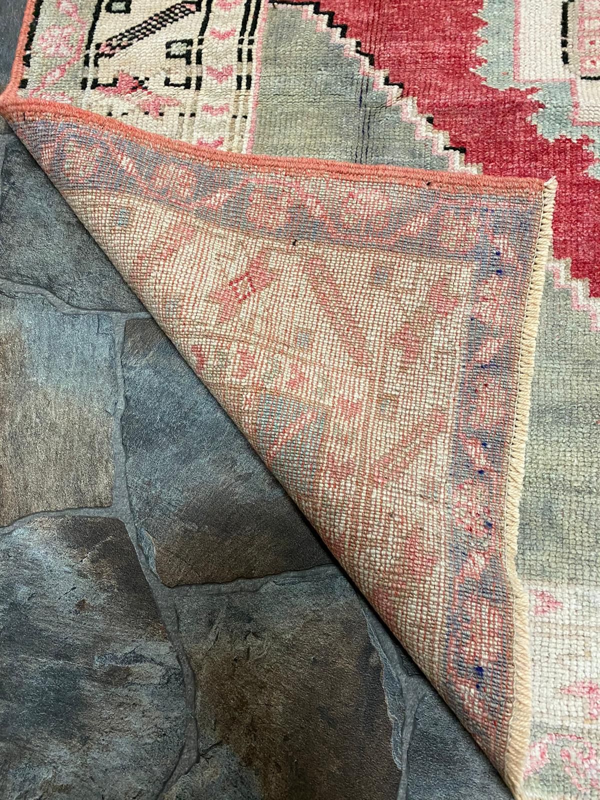 5x9 Red and Green Turkish Tribal Rug